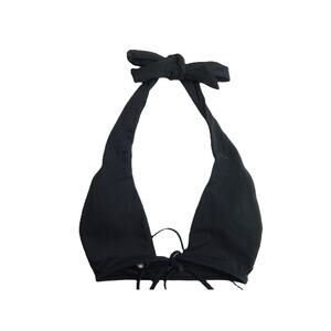 NWOT Aerie Swim Tie Back Halter Bikini Top Black S